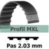 COURROIE DENTEE 54MXL025 PAS 2.032 mm / LARGEUR 6.35 mm