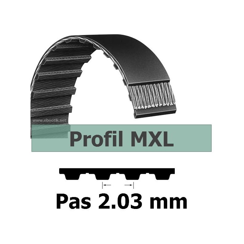 COURROIE DENTEE 105MXL025 PAS 2.032 mm / LARGEUR 6.35 mm