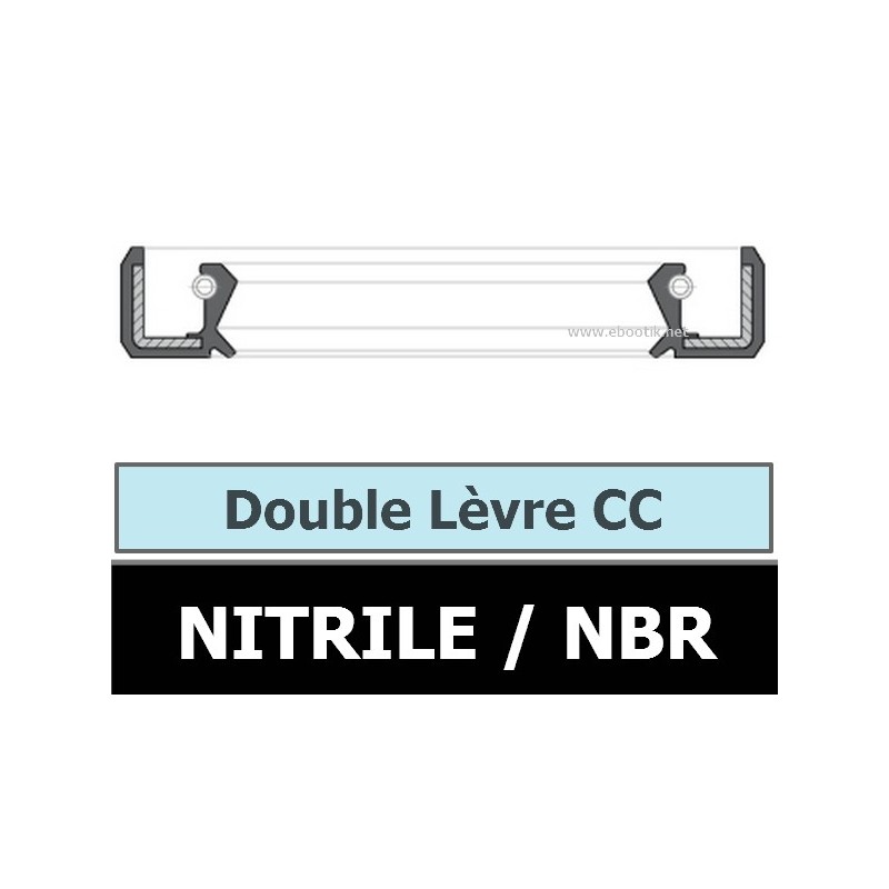 Joint d'arbre tournant 52 x 68 x 8 double lèvre nitrile