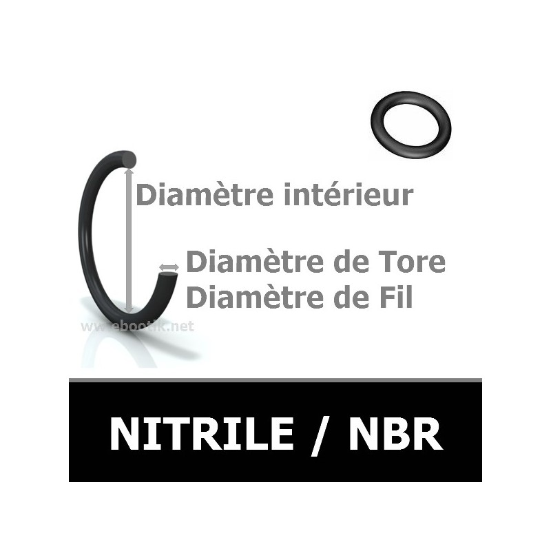 Joint torique RS PRO, Ø int. 41mm, Ø ext. 47mm, épais. 3mm, en Caoutchouc  Nitrile ( Prix pour Sachet de 50 )